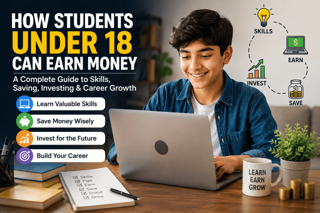 Student learning skills and exploring ways to earn money under 18
